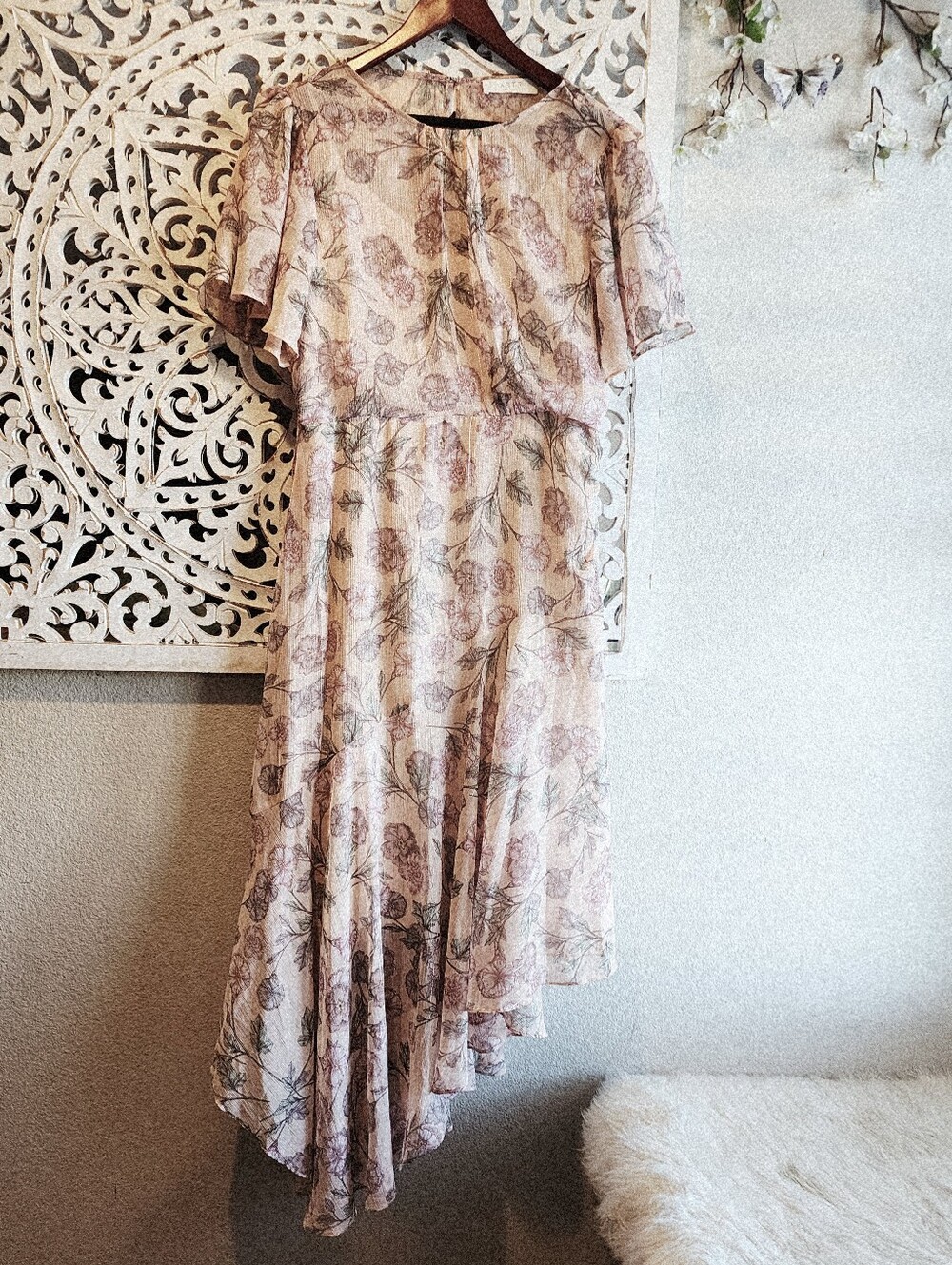 ANTHROPOLOGIE ASTR THE LABEL FLORAL PRINT FLOWY NWOT DRESS WOMENS SZ XLARGE - Picture 7 of 16